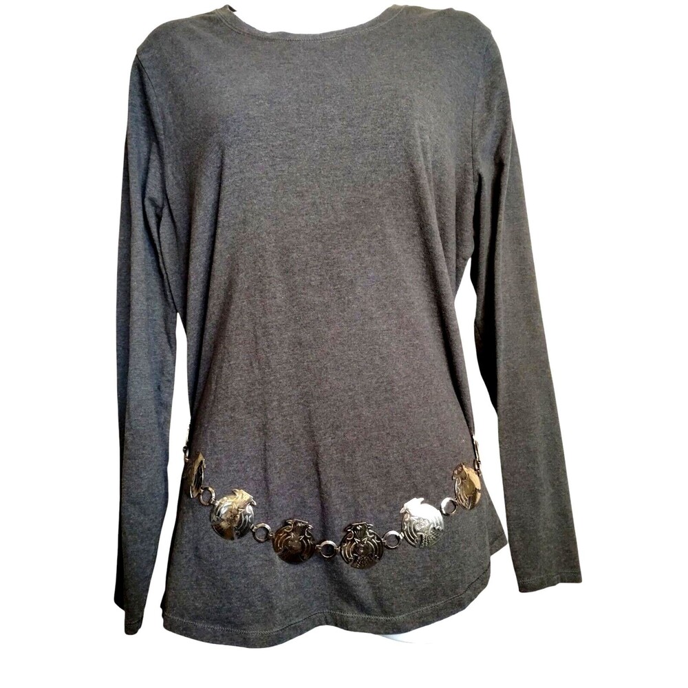 Ornamental Thunderbird Large Silvertone Southwest Style Necklace or Belt 31" - Picture 3 of 8